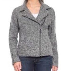Tahari Grey Wool Blend Moto Jacket